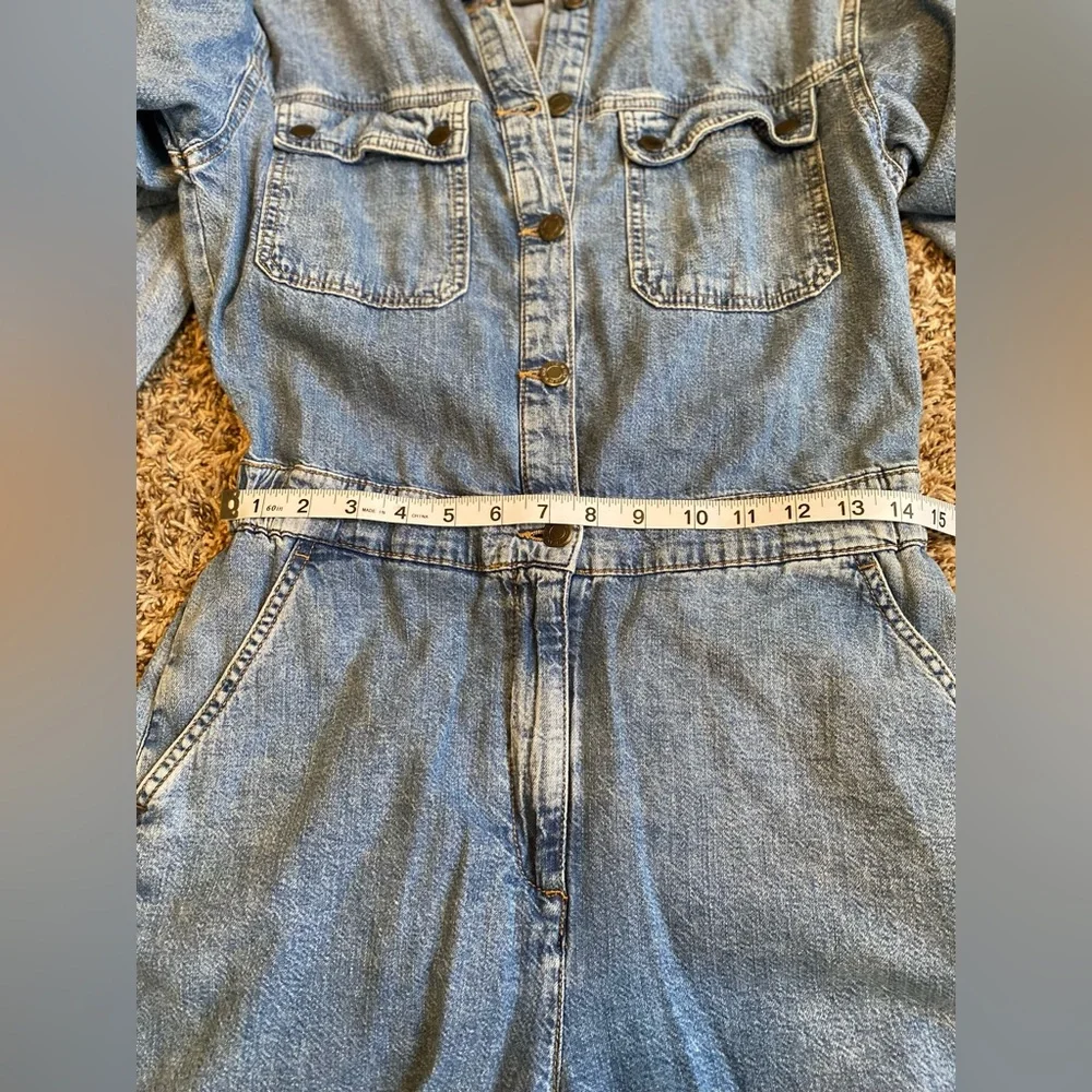 Mavi Eva Denim Jumpsuit Light Indigo Blue S - Picture 9 of 11